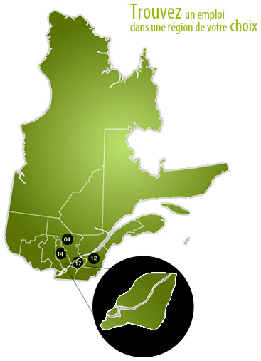 Trouvez un emploi dans une région de votre choix
